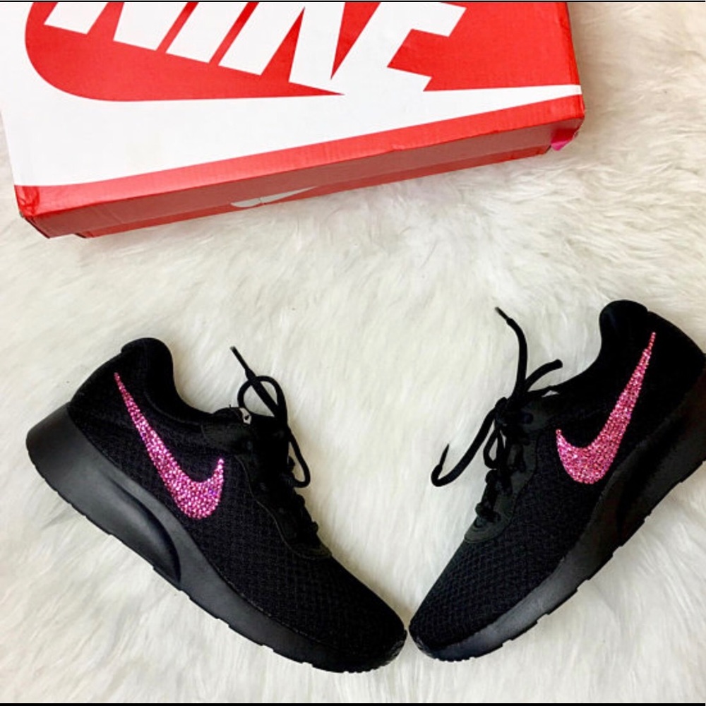 Bling Nike Tanjun With Pink SWAROVSKI Crystals